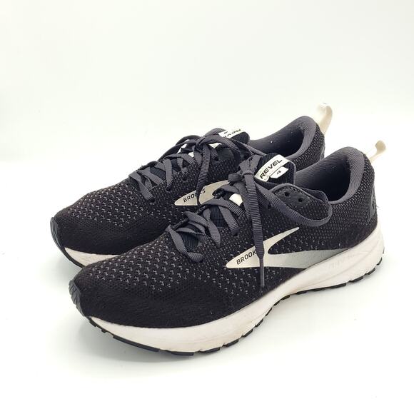 Brooks Revel 4 Hybrid Running Black Oyster Silver men's size 8